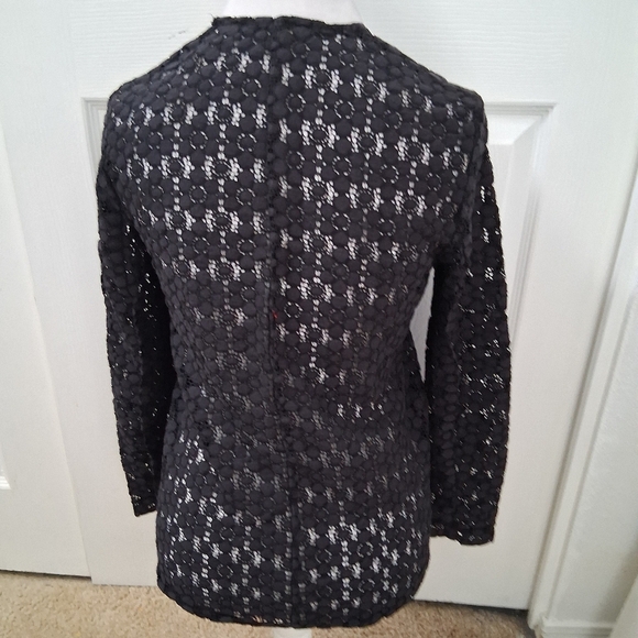 Zara Basic Collection Open Tuxedo Style Front  Embroidered Jacket   Size S - Picture 4 of 9